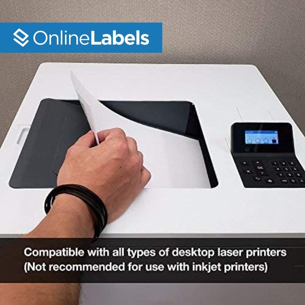 8.5 x 11 Waterproof Crystal Clear Gloss Sticker Paper (Laser Printers Only) - 500 Sheets - Full Sheet Labels - OnlineLabels