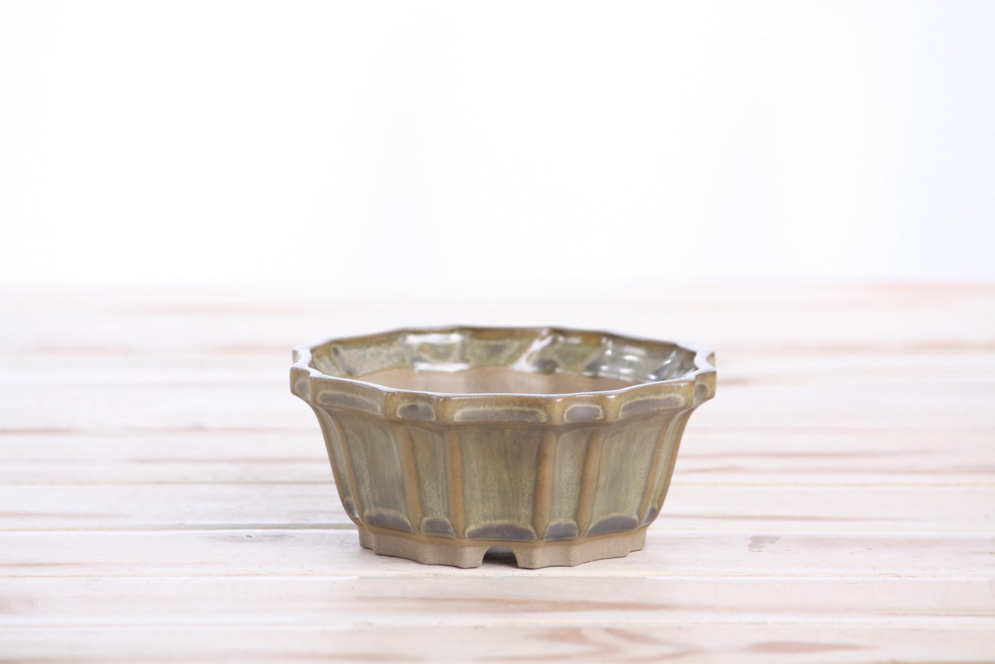 Willow Bonsai Ceramics Flower Design Bonsai Pot 4.5 Inch – Elegant Ceramic Bonsai & Succulent Planter, High‑Fired Frost‑Proof Stoneware with Drainage & Wiring Holes, Handmade in USA (Copenhagen)