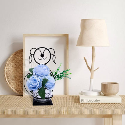 Joyathome Desktop Glass Planter Vase Holder, Metal Dog Plant Terrarium Stand for Plants Creative Decorations for Home Patio Lawn Garden …