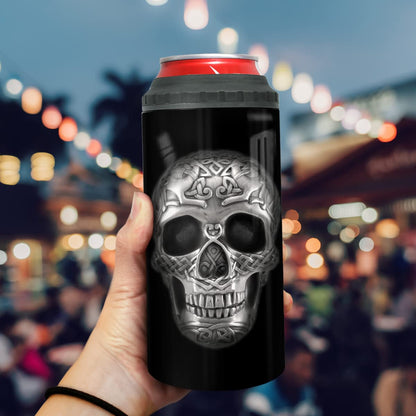 winorax Skull Tumbler 4-in-1 Can Cooler Skulls Coffee Travel Mug Cup 12oz Stainless Steel Insulated With Lid Inspirational Skull Gifts for Men Women Skulls Lover Birthday Halloween Birthday