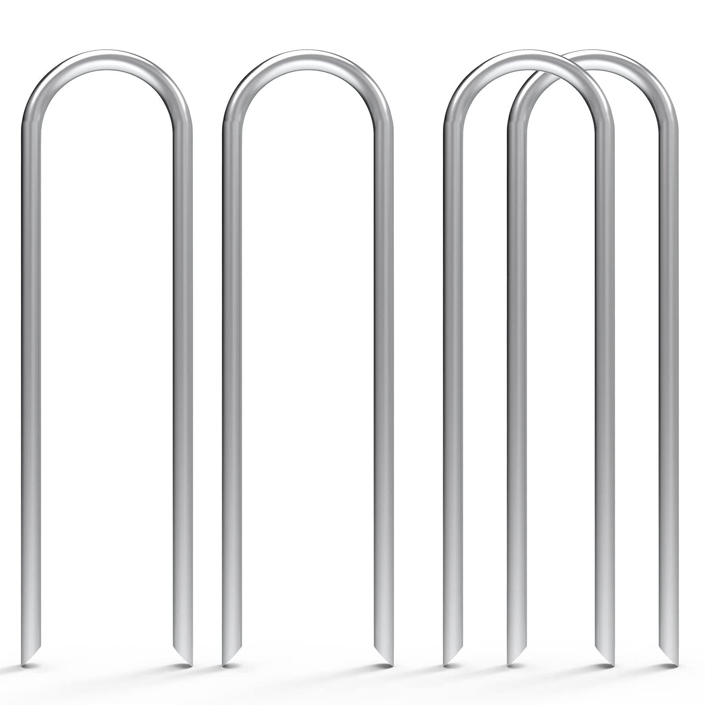 MySit 6 Inch 150 Pack U Shaped Garden Stakes, Heavy Duty 11 Gauge Galvanized Drip Irrigation Stakes Landscape Staples for 1/2" to 1-1/2" Soaker Hose, Weed Barrier, Yard Decorations, Fencing