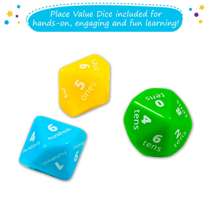 Simply magic 140+1 PCS Colorful Base Ten Blocks & Activities Set - Base Ten Blocks Classroom Set, Base 10 Math Manipulatives, Place Value Blocks Mat, Ones Tens Hundreds Blocks, Math Counters Cubes