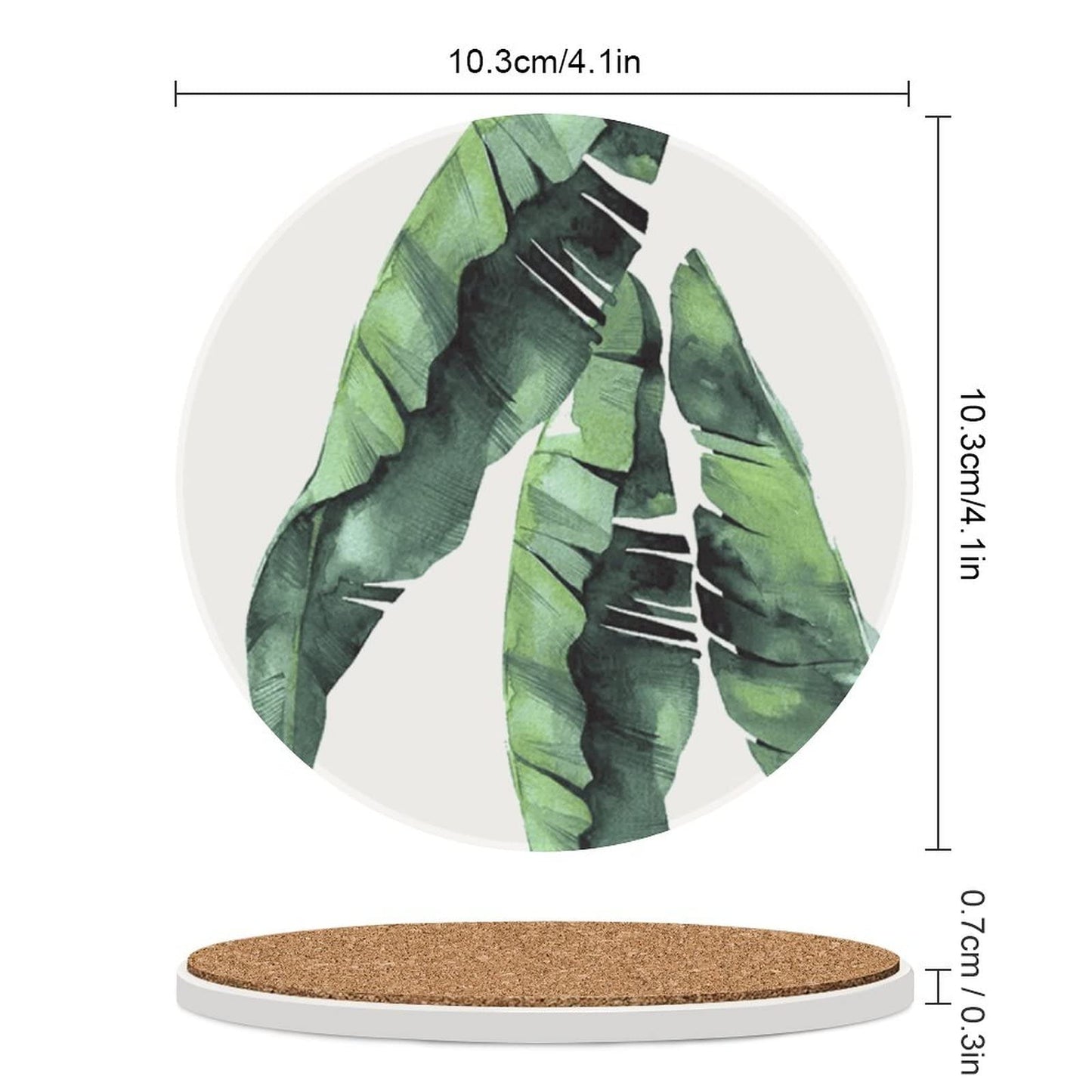 Coasters for Drinks Absorbent with Holder,Floral Pattern with Tropical Leaves Sets of 6 Durable Cup Coaster for Coffee Table Protection,Great Housewarming Birthday Gifts,Home Decor