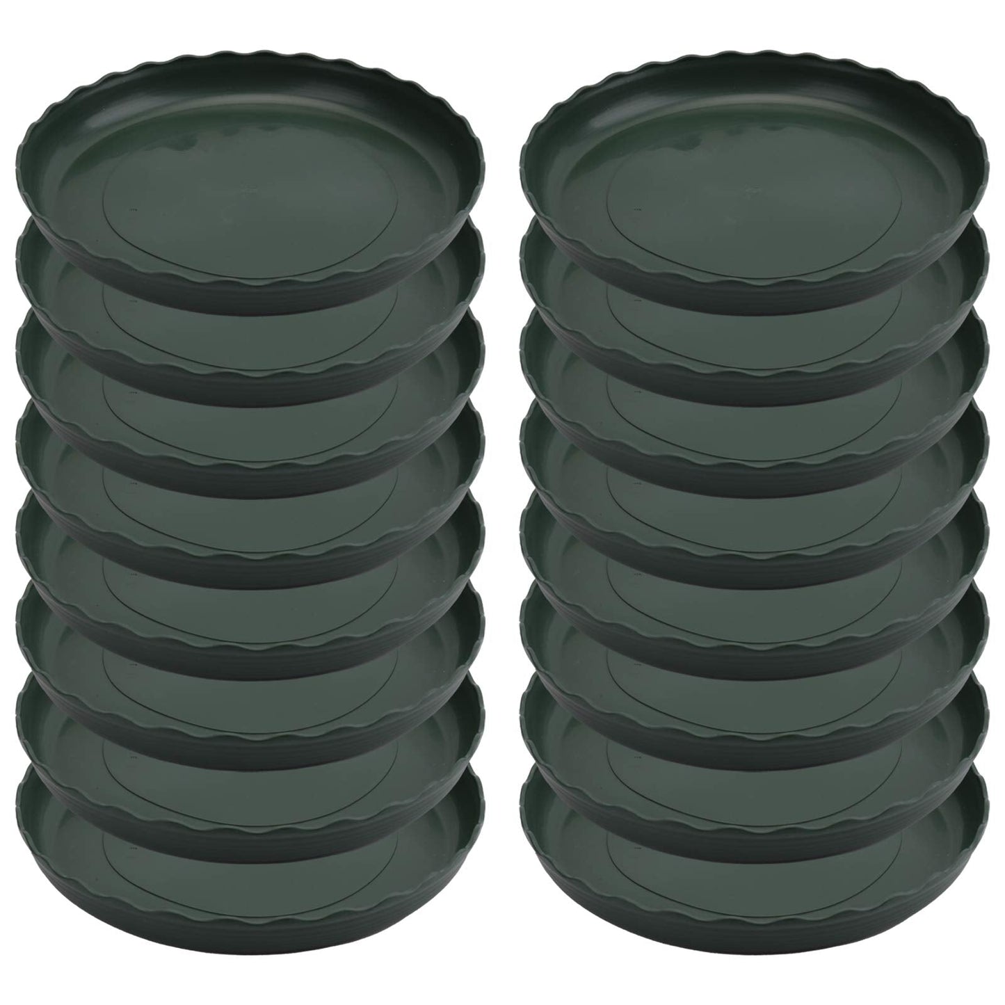 Yopay 24 Pack Plant Saucer, Plastic Plant Saucer Drip Trays, Flower Pot Set for Indoor Outdoor Garden, 6Inch/ 8Inch/ 10Inch/ 12Inch Flower Pot Saucer, Green
