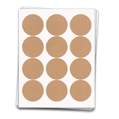 Canning Jar Labels 2.5 Inch Round - 120 Pack Brown Kraft Labels for Mason Jar Lids, Pantry Organization Labels for Food Storage and Kitchen Organization