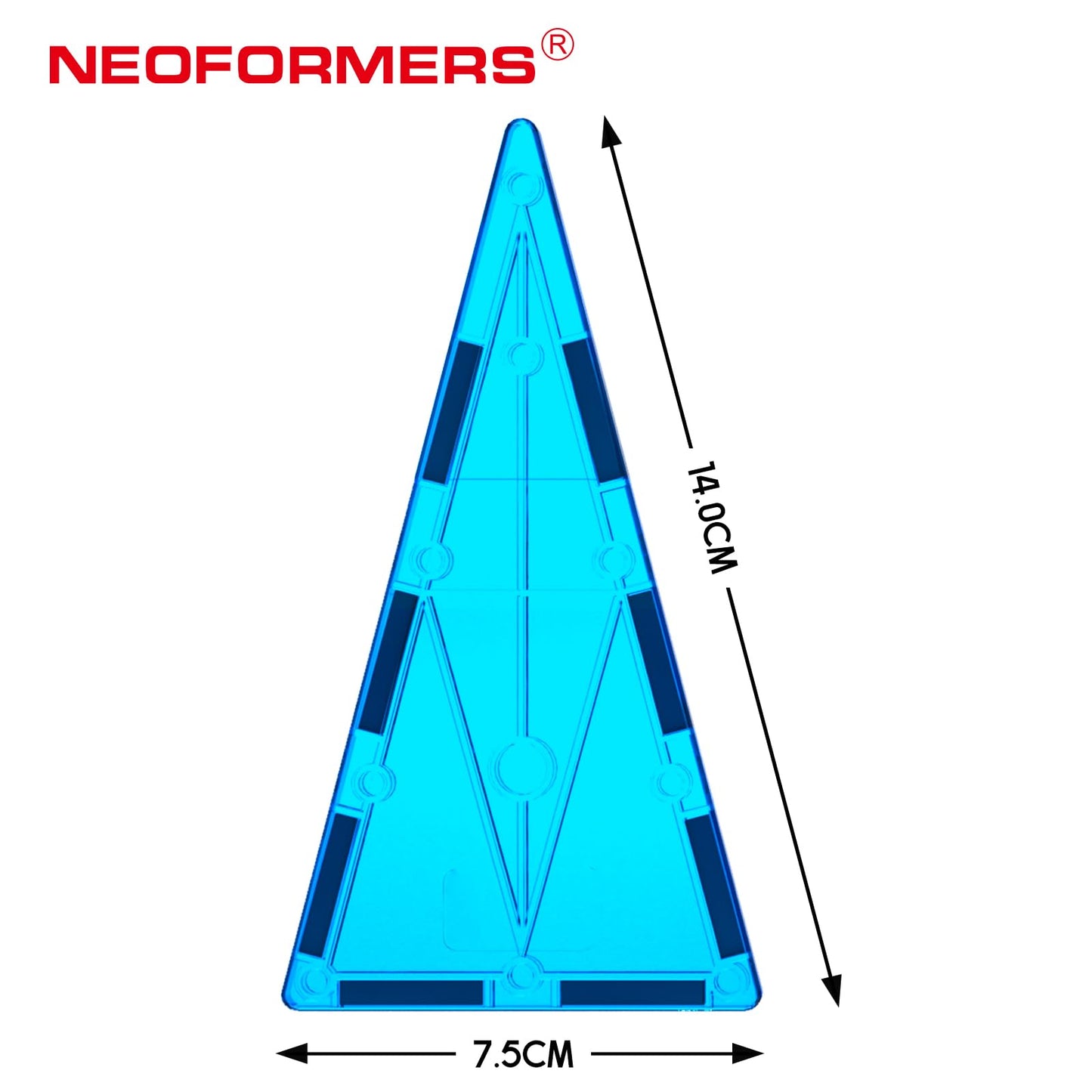 NEOFORMERS Magnetic Tiles Building Block Set: 16PCS Isosceles Triangle Expansion Pack Construction Building Blocks, Starter Set for Kids Ages 3+