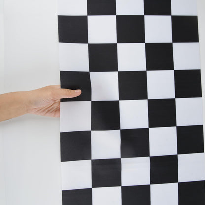 CHRORINE 2 Pcs Black and White Checkered Table Runners for Racing Cars Theme Birthday Party Boy Men Birthday Anniversary Decorations, Truck Theme Fast One Two Fast Decorations 13x108 Inches