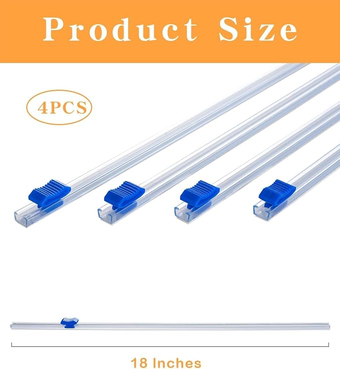 Plastic Wrap Cutter Slide Cutter - 4 pcs Self-Adhesive Fit 18" Roll Plastic Wrap Slide Cutter for Foil Wax Paper Parchment Paper - Slide Cutter Replacement Fit Most Brands Wrap Dispenser