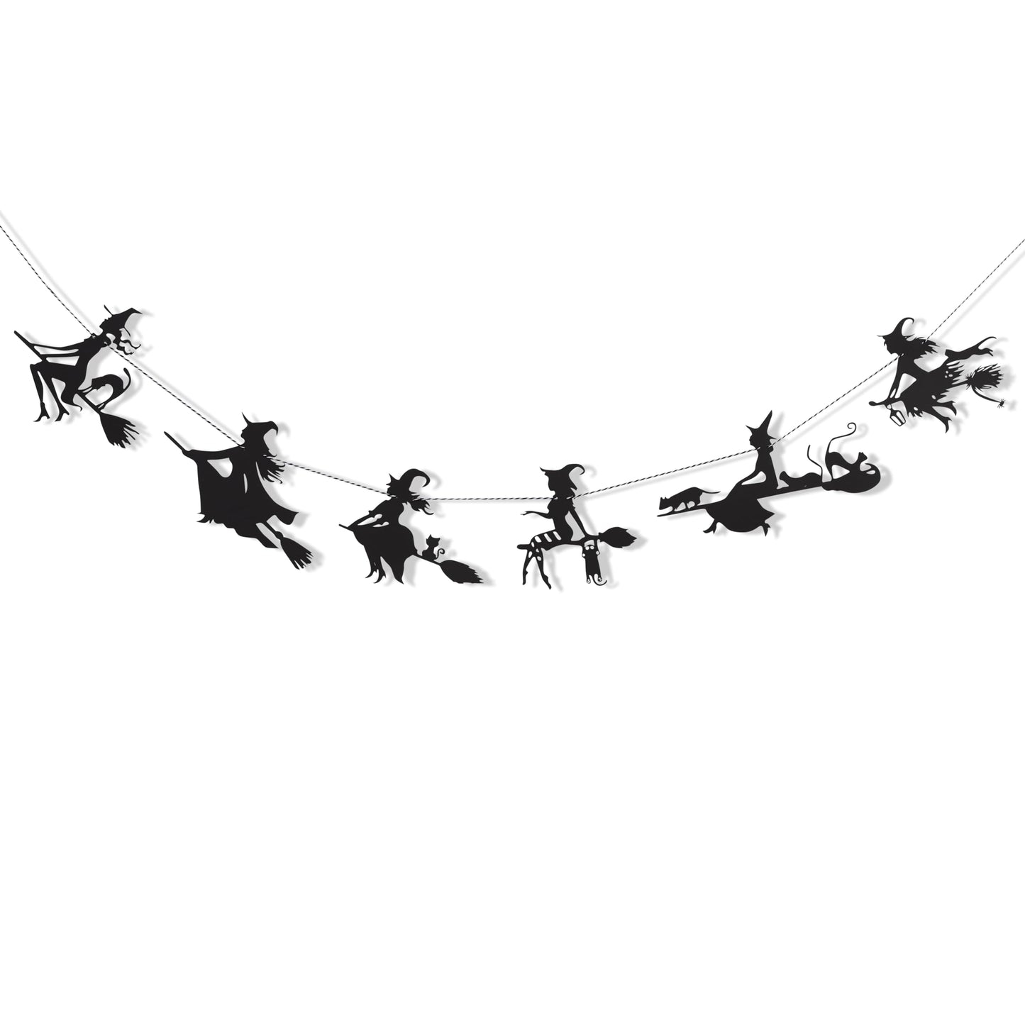 Halloween Witch Garland - Wood Witches Party Decoration, Autumn Home Witches Banner, Halloween Spooky Fireplace Decorations, Fall Bachelorette Party Vampire Decorations Supplies