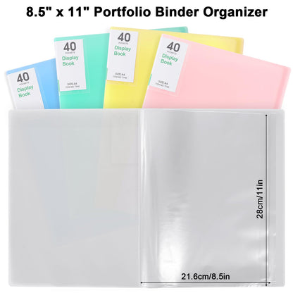 Phyxin 60-Pocket Portfolio Binder Organizer, Binder Sheet Protectors 8.5" x 11", Displaying 120 Page Plastic Folders for Documents, Document Organizer for Concert, Artwork, School & Office Use, White