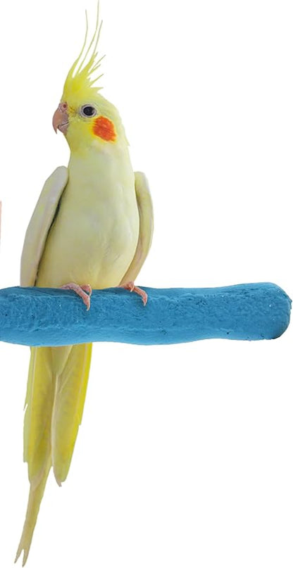 Sweet Feet and Beak Comfort Grip Safety Perch for Bird Cages - Pedicure Perch for Birds to Keep Nails and Beaks in Top Condition - Safe Easy to Install Bird Cage Accessories X-Small 4.5" - Blue