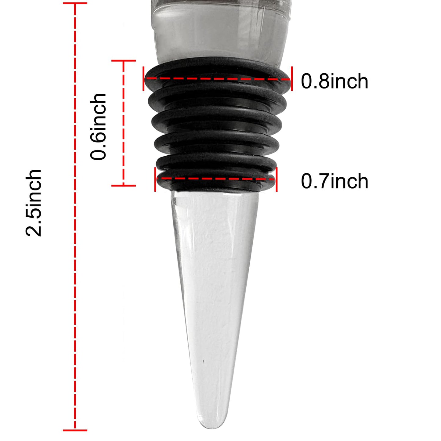 Halyuhn 100% Glass Wine Stopper 1Pcs, Elegant Wine Stopper with Gold Foil for Kitchen Wine storage, Decorative Crystal Round Wine and Beverage Bottle Stopper, Made of Premium Glass and Silicone, Clear