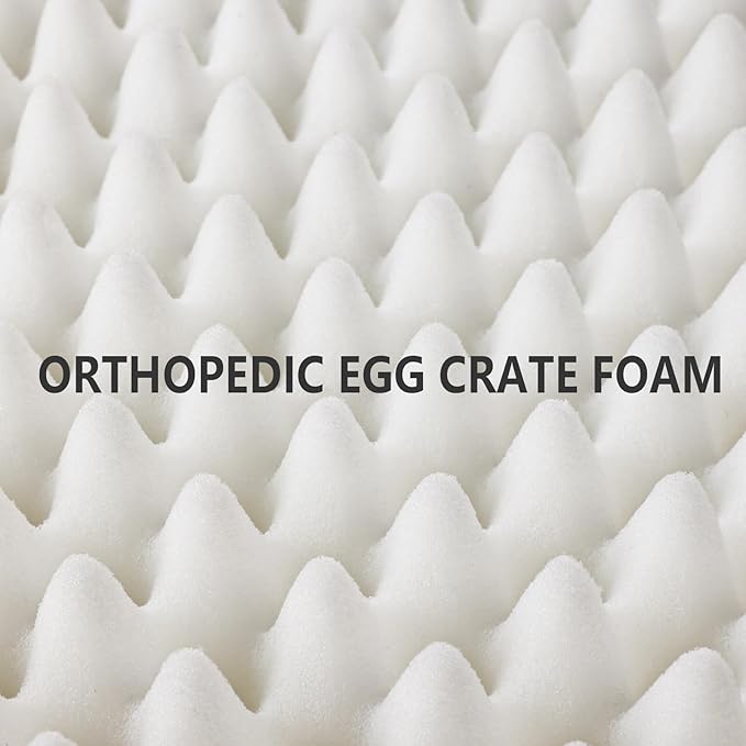 Patas Lague Orthopedic Jumbo Dog Bed for Large Sized Dog 56''X40'', Soft Waterproof Egg Crate Foam Large Pet Crate Beds Mat with Removable Washable Cover and Non-Slip Bottom, Pink