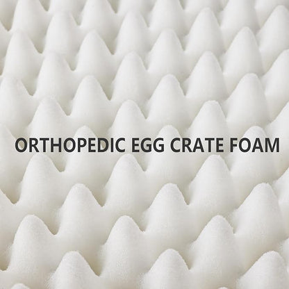 Patas Lague Orthopedic Jumbo Dog Bed for Large Sized Dog 56''X40'', Soft Waterproof Egg Crate Foam Large Pet Crate Beds Mat with Removable Washable Cover and Non-Slip Bottom, Pink