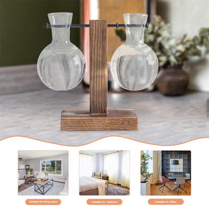 Toddmomy Hydroponic Glass Planters 2-Pack Clear Bulb Vase Accessories for Indoor Plant Propagation Table Centerpiece Home Decor Terrarium Display 3.93X2.75X2.75In