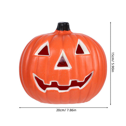Toddmomy Halloween Pumpkin Lantern Decoration with Led Light Hollow Light up Jack-O-Lantern for Indoor and Outdoor Tabletop Halloween Decorations 8.27X6.3X7.87 Inches
