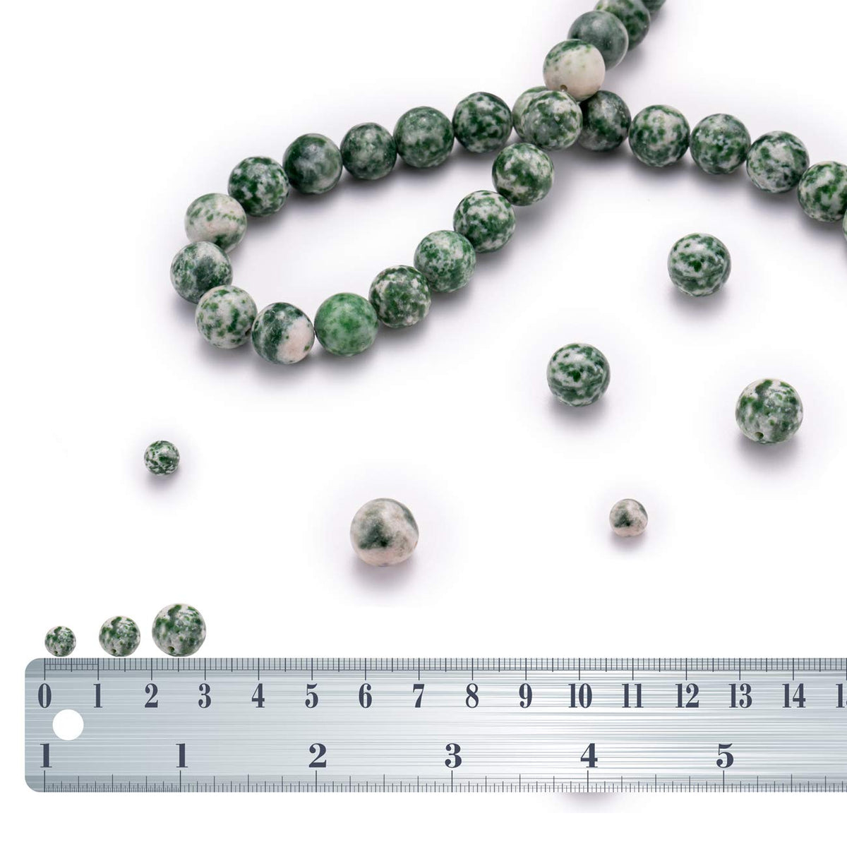 BEADIA Natural African Jade Stone Round Loose Semi Gemstone Beads for Jewelry Making 6MM 61PCS