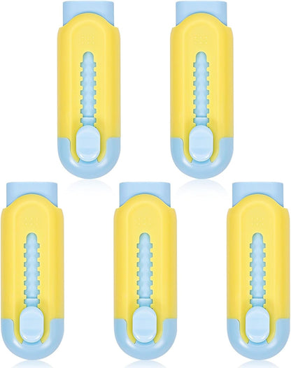 Pencil Erasers, Retractable Erasers for Pencils - Blue Yellow, Pack of 5