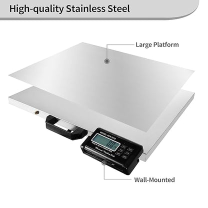 Digital Livestock Scale 660Lbs x 0.2Lbs,21'' x 17'' Veterinary Scale Pet Vet Scale Stainless Steel Platform Animal Scale,Electronic Postal Scale, Industrial Floor Scale