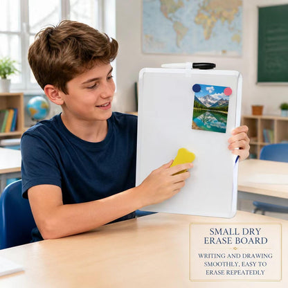 MXG Portable Double-Sided Whiteboard, 8x12 Inch Small Dry Erase Board with Markers, Eraser & Magnets, Mini Whiteboard for Wall, Office, Home, Kitchen, Classroom, Business Presentation