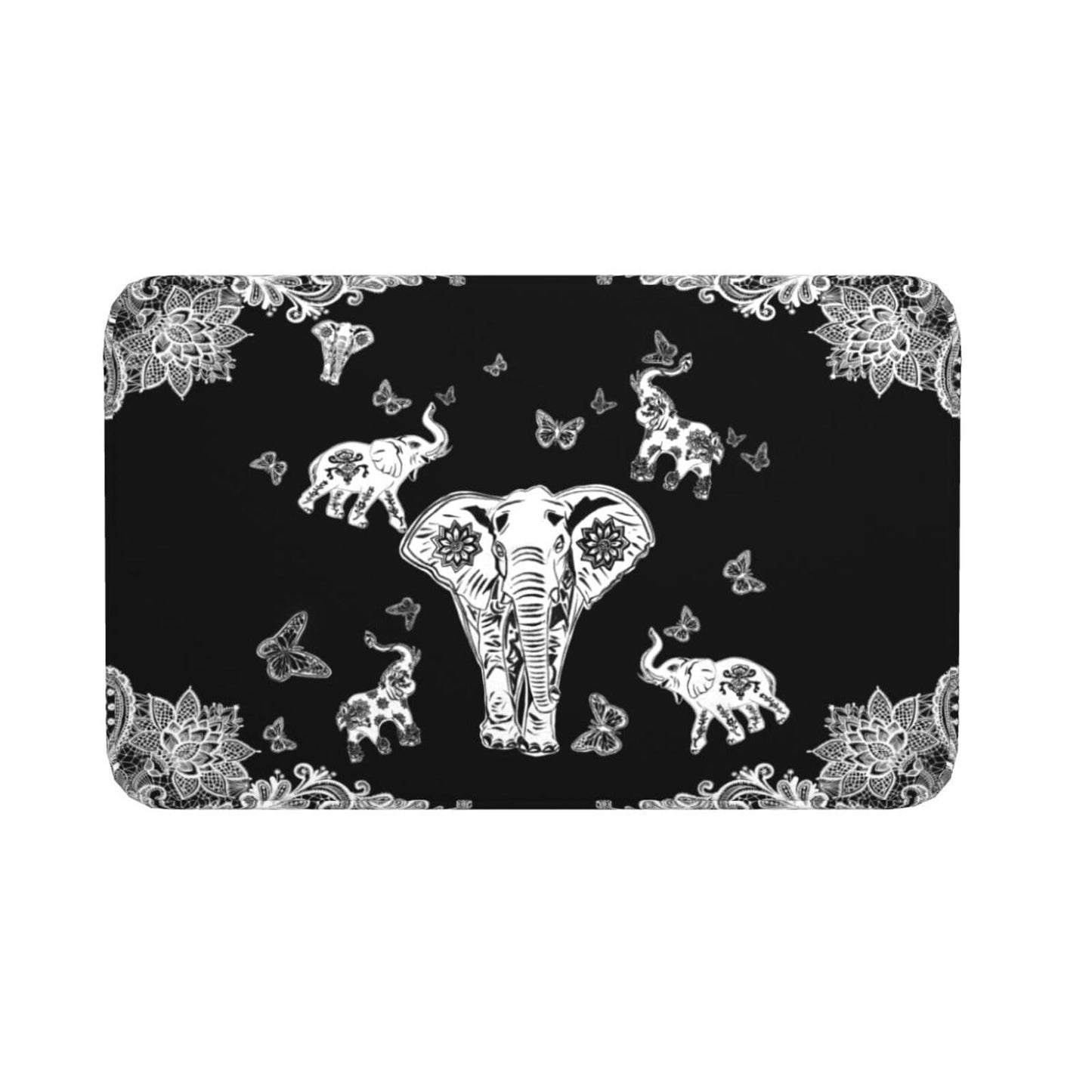 Elephant Carpet Playmat Rug 20"X32",Non-Slip Soft Living Dining Room Rug for Front Door Entrance Outside Doormat