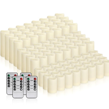 fclayvts 96-Pack LED Flameless Candles with Remote Control - Perfect for Parties, and Special Occasions(Three Sizes)