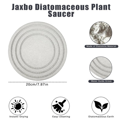 2PCS 8Inch Diatomaceous Earth Plant Trays, Jaxbo Plant Water Absorbent Trays, Plant Trays for Pots, Stone Quick Drying Tray Plant Plates to Catch Water Indoor Plants and Absorbent