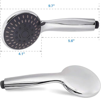 High Pressure Handheld Shower Head Briout 5-Settings Powerful Water Spray Shower Head against Low Pressure Water Flow with Stainless Hose and Adjustable Mount