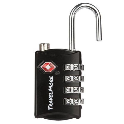 5 Pack TSA Luggage Locks with 4 Digit Combination – Heavy Duty Set Your Own Padlocks for Travel, Baggage, Suitcases & Backpacks - Black