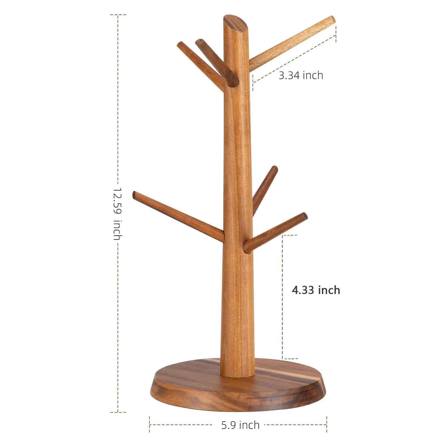 E-ROOM TREND Acacia Wood Coffee Mug Holder Countertop