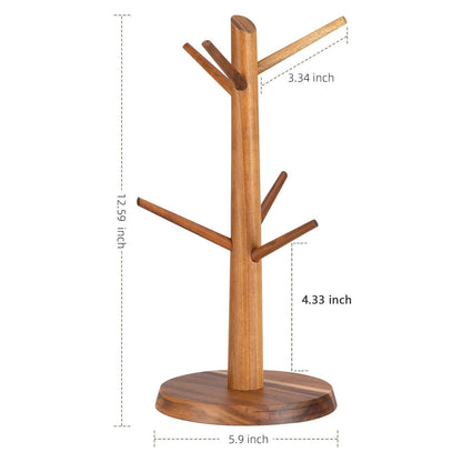 E-ROOM TREND Acacia Wood Coffee Mug Holder Countertop