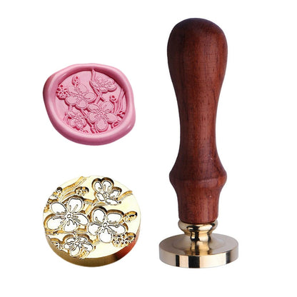 JUPPE 6pcs Flower Wax Seal Stamp Set, Cherry Blossom Rose Bell Orchid Branches Tulip Various Flowers Sealing Wax Stamp for Wedding Invitation, Envelopes, Party, Birthday, Christmas Card, Gift Wrap