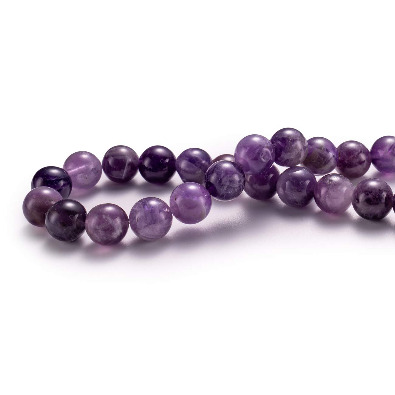 BEADIA Natural Amethyst Crystal Stone Round Loose Semi Gemstone Beads for Jewelry Making 8MM 44PCS