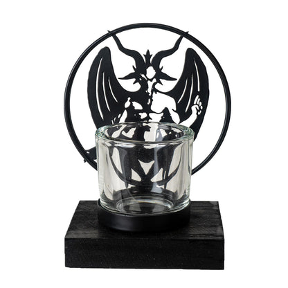 Pacific Giftware Personal Baphomet Tea Light Holder by Alchemy England Mystical Sabbatic Goat Figure with Wings Perfect for Gothic Candlelight and Home Decor 5.75” Tall