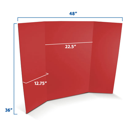 Flipside Products 36” x 48” Project Boards for Presentations, Science Fair, School Projects, Event Displays and Trifold Picture Board, Proudly Made in USA - Red - 10 Pack