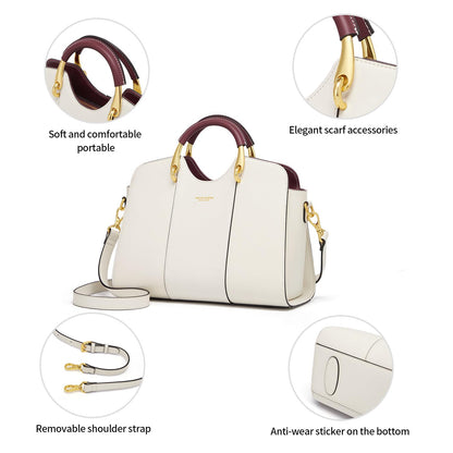 Cnoles Satchel Bag for Women Fashion Leather Ladies Top Handle Tote Shoulder Bag Purses and Handbags