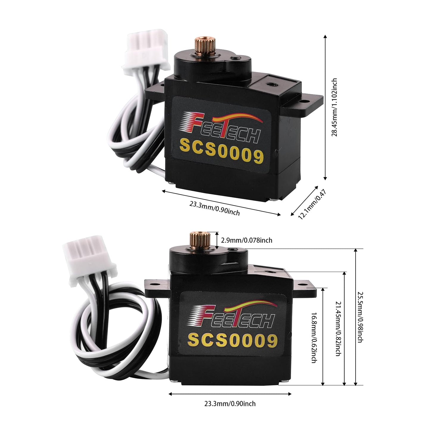 RCmall SCS0009 Serial Bus Servo Kit SCS0009 2.3KG Micro Servo Metal Gear w/300° Encoder TTL/RS485 for Robot Arm, RC Helicopter, Arduino, STEAM (5 Servos)