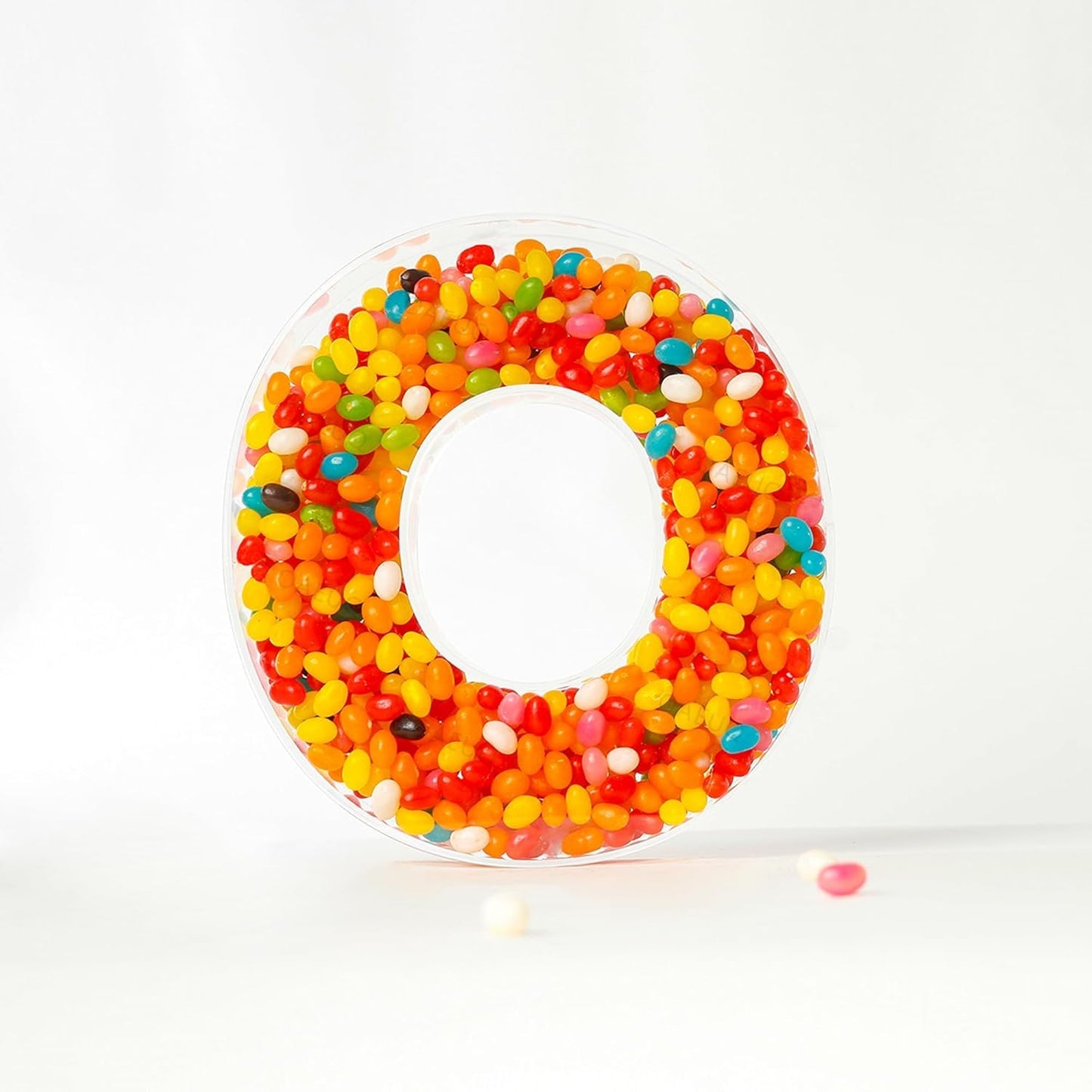 OAEUQ 10-Inch Magnetic Alphabet Candy Jar Refillable Fillable Letters For Candy Tray Reusable Lidded Candy Jar Candy Buffet Container Set (O, 1)