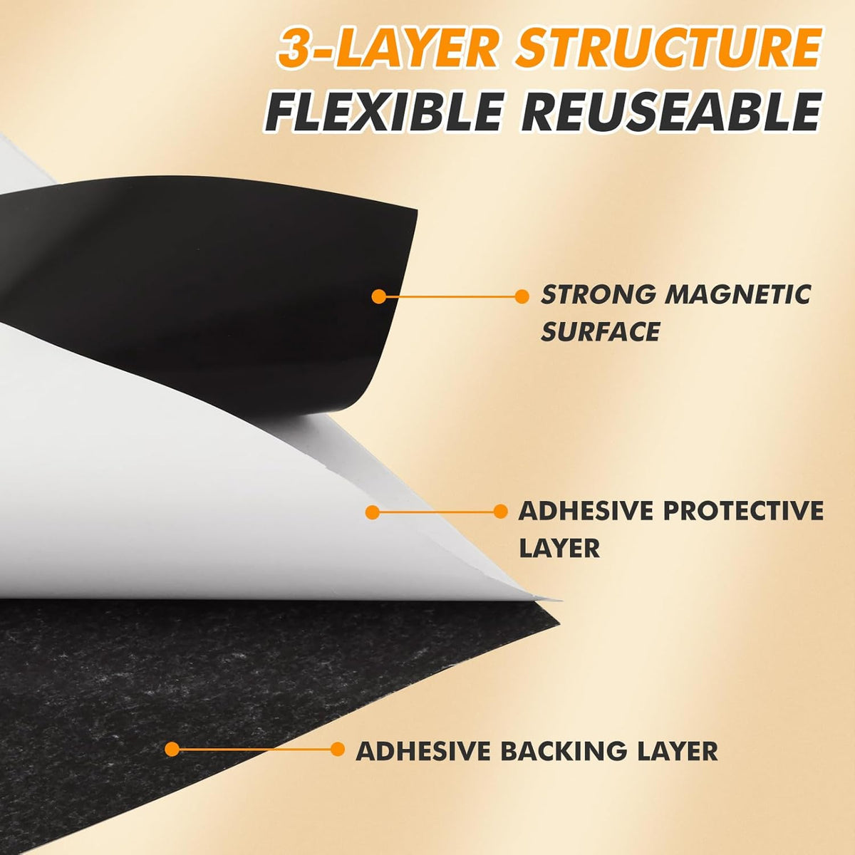 Magnetic Sheets with Adhesive Backing - 20 Pcs 8.5 x 11/10 Pcs 8 x 10 Inch Flexible Magnetic Adhesive Sheets, Adhesive Magnetic Sheets for Dies Storage, Photos, Craft Projects, School, Office