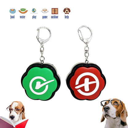 ANLIKY Right Wrong Sound Buzzers Portable Keychain Sound Buttons, Answer Buzzers Set of 2,Correct Incorrect Buzzers for Game Show, Right Button and Wrong Buttons for Communication