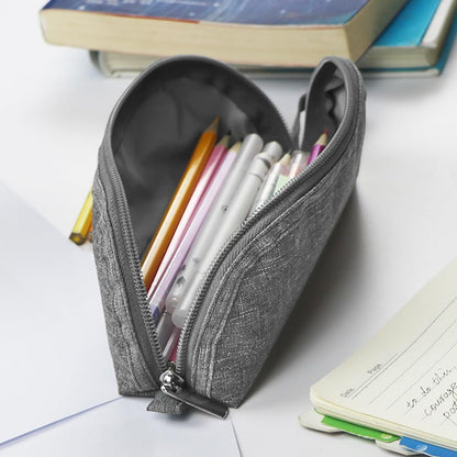 Gloppie Pencil Pouch - Practical Pencil Case, Aesthetic Simple Pencil Bag, Small Pen Holder, Back to School Supplies for Girls Boys, Grey