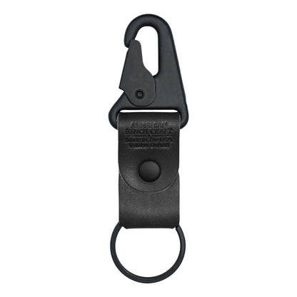 American Bench Craft Clip On Tactical Keychain | Full Grain Leather Key Chain for Men | Car Keychain Made in USA | Key Fob with HK Snap & Durable Riveted Construction for Everyday Use | Black
