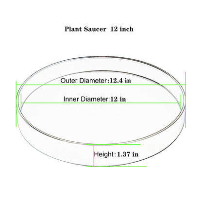 Afrine 1 Pack 12 inch Plant Saucer Drip Tray, Heavy Sturdy Plastic Planter Flower Pot Drainage Tray Plate Saucers for Indoor Outdoor Garden, Plant Water Drip Trays for pots Base (12", Creamy White)