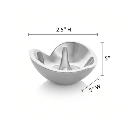 Nambé Heart Ring Holder – Sculptural Alloy Jewelry Dish with Vertical Post for Rings – Decorative 4.25” x 4.25” Heart-Shaped Trinket Bowl & Jewelry Organizer for Dresser, Vanity & Keepsake Display