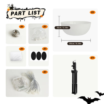 Halloween Decorations 32'' Light-Up Ghost Candy Bowl Stand Large Ghost Decor Cute Trick or Treat Candy Holder