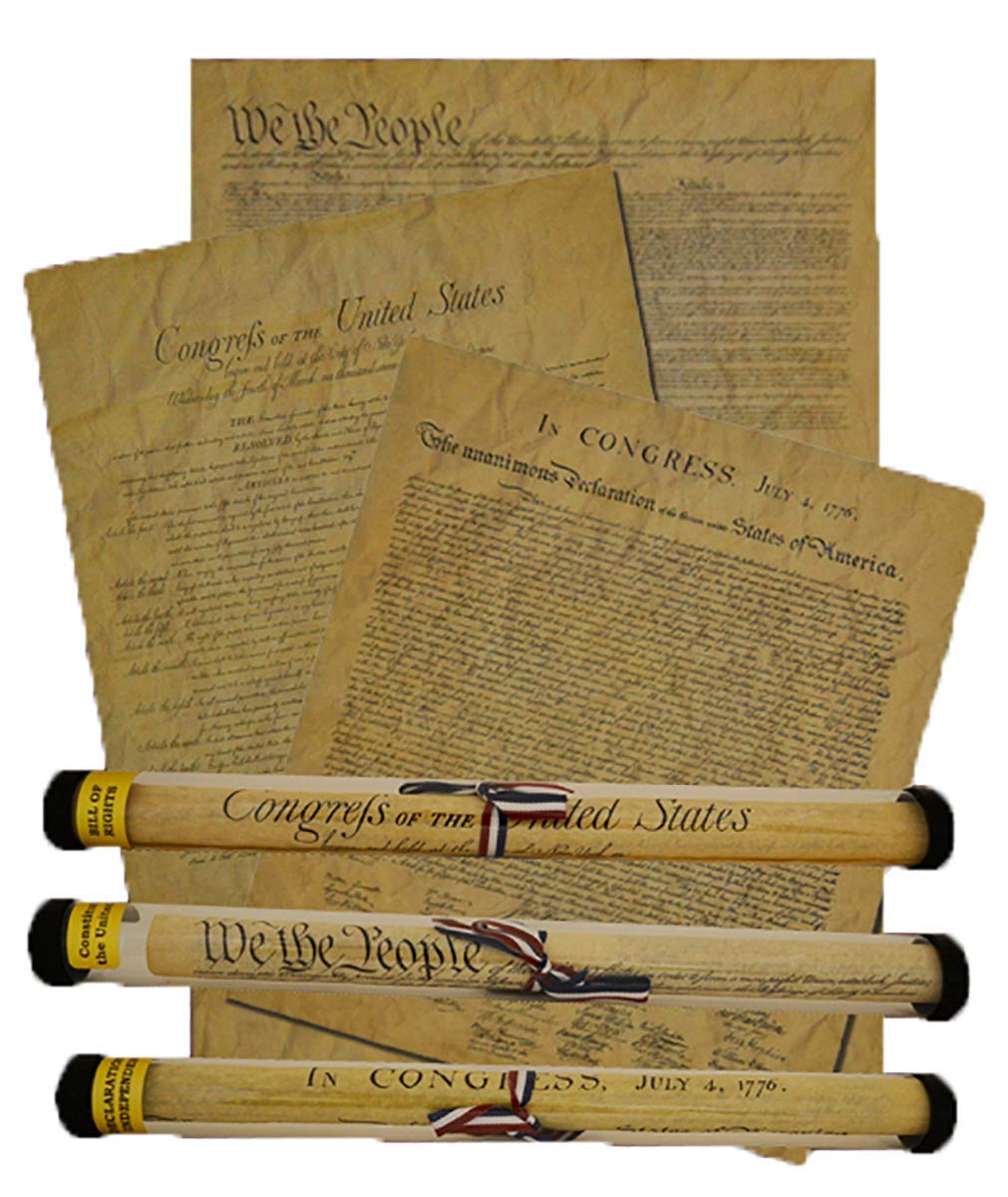 Our Amendments Documents of Freedom Bundle- Full Size Declaration of Independence, United States Constitution and The Original Bill of Rights (1789), America's 250th Anniversary