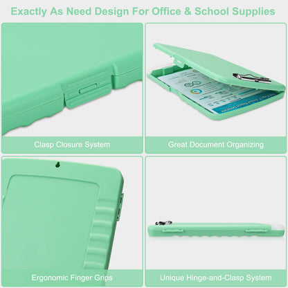 SFLHHDM Clip Boards 8.5x11 with Storage, Low Profile Clip Plastic Clipboards, Nursing Clipboard Folder with Pen Holder, Heavy Duty Clipboard with Storage, Nurse Binder Case for Classroom