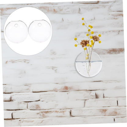 Uonlytech 6pcs Wall Hanging Glass Terrarium Planter Transparent Hydroponic Vase for Indoor Plants Space-Saving Decorative Flower Jars for Home Office Bathroom