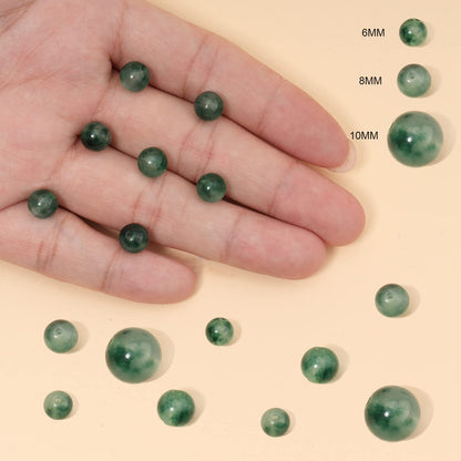 60pcs 6mm Natural Stone Beads Green Chalcedony Beads Energy Crystal Healing Power Gemstone for Jewelry Making, DIY Bracelet Necklace
