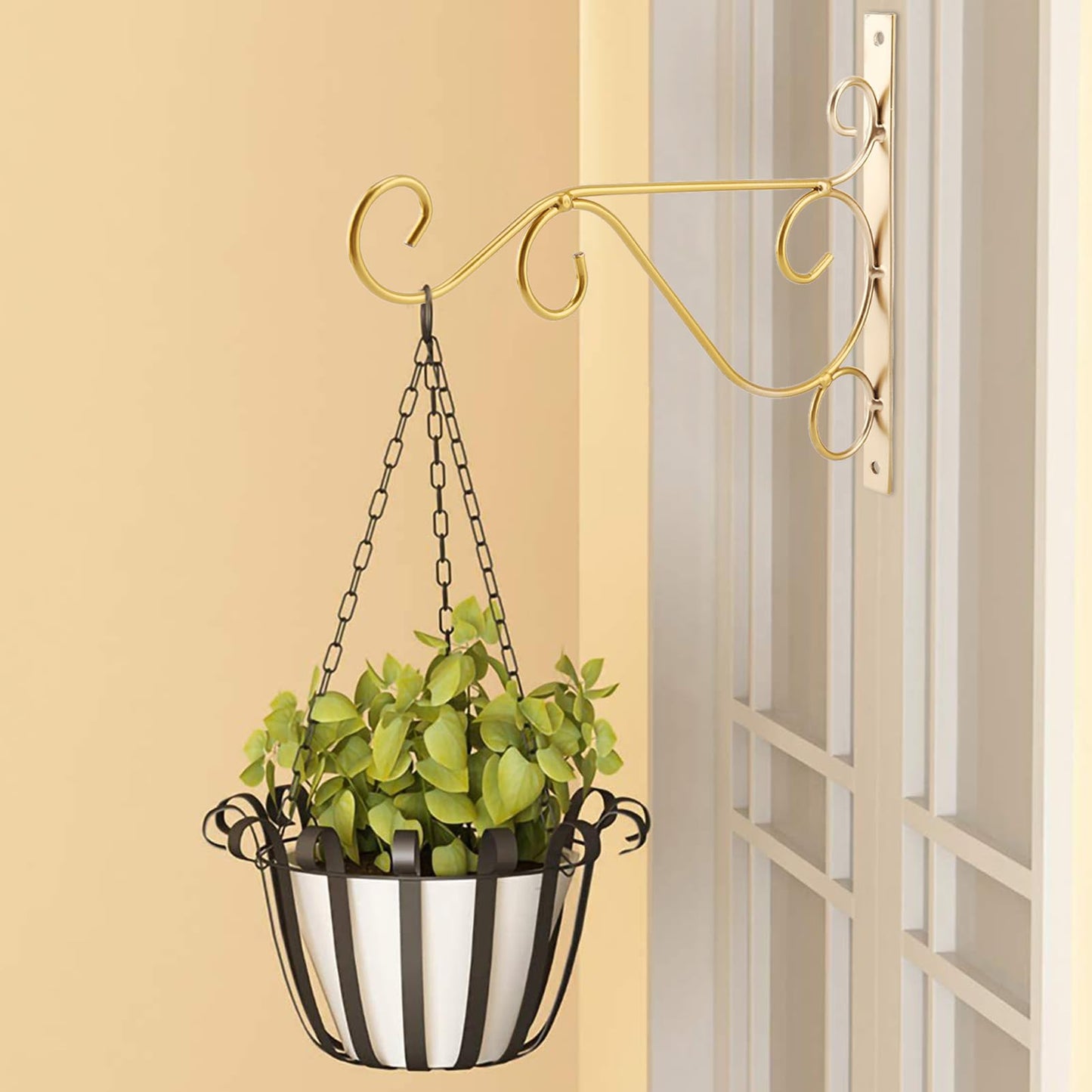 Hanging Plant Bracket 9.8inch, Gold Plant Hooks Plant Hanger Bracket for Indoor Outdoor Planter Flower Pot Bird Feeder Wind Chime Lanterns